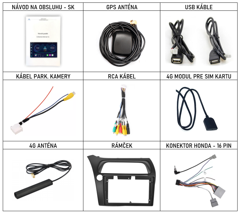 SK Prislusenstvo pre autorádio Xtrons IAP n pre Honda Civic 8G s CarPlay AndroidAuto - evtech.sk